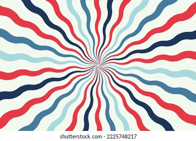 Motif abstrait d'éclatement de soleil arrière-plan psychédélique rétro, image vectorielle