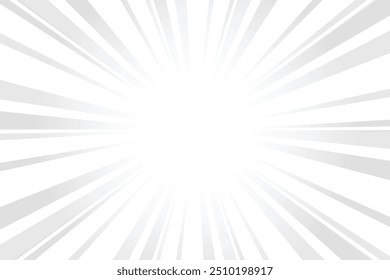 Abstract sunburst Pattern. Soft and light gray sunburst background. Radial sunbeam flare background. Exploding star burst texture.