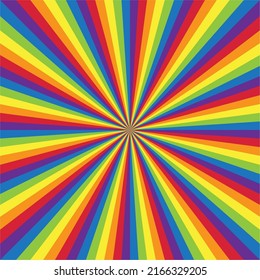 Abstract Sunburst Pattern,geometric Shape With Rainbow Colors,illustration Vector.