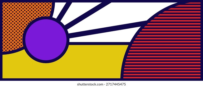 Explosão Solar abstrata com círculo roxo