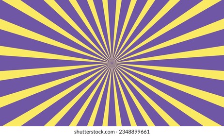 abstract sunburst purple and yellow pattern background for modern graphic design element. shining ray cartoon with colorful for website banner wallpaper and poster card decoration