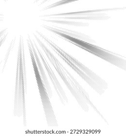 Abstrakte Sonnenstrahlen Explosion in Halbton monotone kreativen Design-Stil