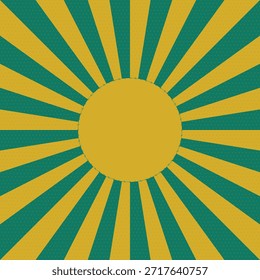 Fundo retrô de explosão solar abstrata com um espaço circular para sua mensagem