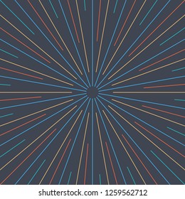 Abstract sunburst or sunbeams blank background. Empty retro vintage backdrop in square format.  