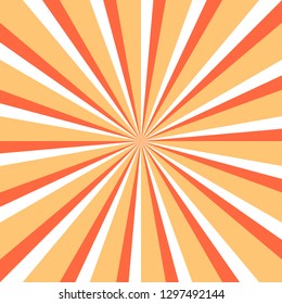Abstract sunburst or sunbeams empty background in yellow, white and red colors. Blank retro vintage backdrop designed in square size. The design graphic element is saved as a vector illustration.