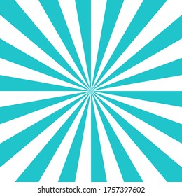 Abstract sunburst or sunbeams empty background in green and white colors. Blank retro vintage backdrop designed in square size. The design graphic element is saved as a vector illustration.