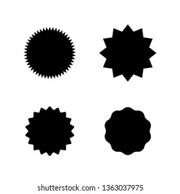 Abstract sunburst vector badges set. Isolated, on white background