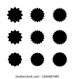 Abstract sunburst vector badges set. Isolated, on white background