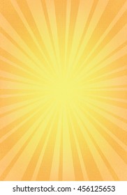 Abstract sunburst vertical background. Old yellow paper. Vintage template. Vertical old background for banners, certificate, scrapbooking, blanks, announcements. Halftone vector background