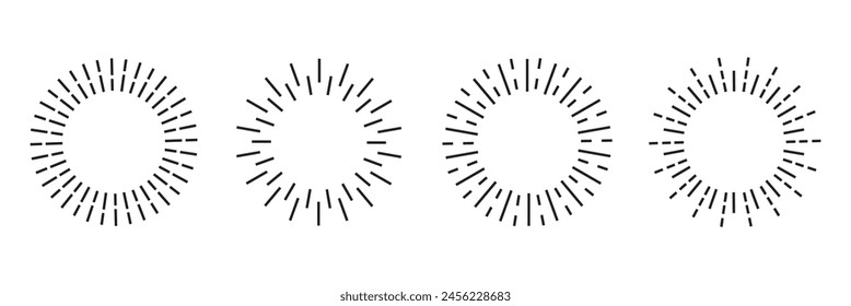  Abstract sunburst. Vintage sun burst frames and design element. Geometric shape ,light ray. Vector illustration 1