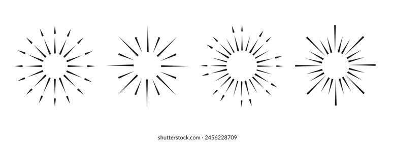  Abstract sunburst. Vintage sun burst frames and design element. Geometric shape ,light ray. Vector illustration 1