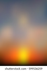 Abstract sundown or sunrise sky background. Gradient mesh texture. Vector illustration.