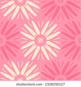 Abstract sunflower in beige white and pink