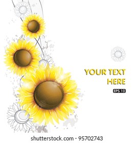 Abstract sunflower design, vector illustration, eps-10