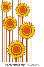 abstract sunflower on white background
