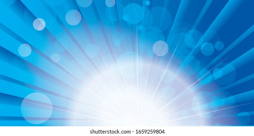 Abstract sunlight background. Blue burst