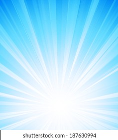 Abstract sunlight background. Blue burst
