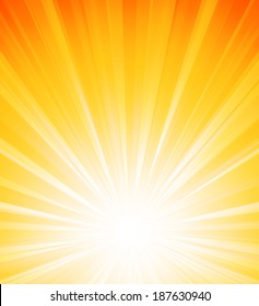 Abstract sunlight background. Orange burst