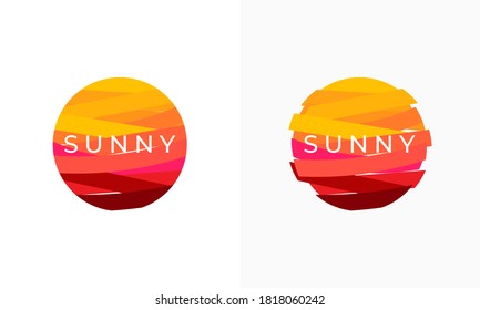 Abstract Sunny day Logo designs symbol, abstract sun vector logo template