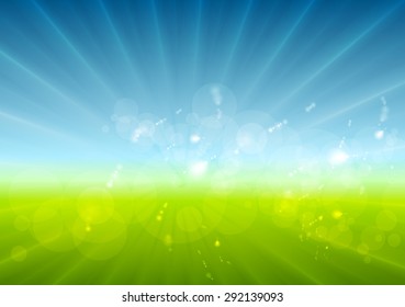 Abstract Sunny Landscape Background. Vector Design