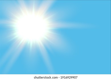 Abstract sunny sky. Bright and warm light wallpaper vector background