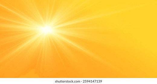 Abstract sunny sky. Bright and warm light.Sunny orange summer background 