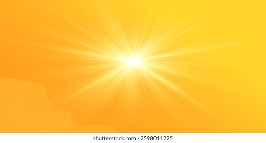 Abstract sunny sky. Bright and warm light.Sunny orange summer background 