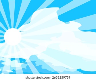Abstract sunny sky in gradient. Midday sun in cold tones. EPS 10.