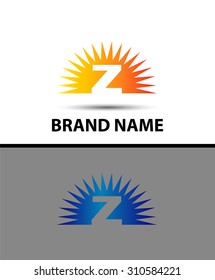 Abstract sunrise icon based on the letter Z logo
