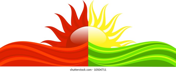 Abstract sunrise & sunset