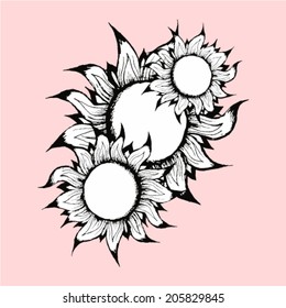 Abstract suns, flower. Vector illustration.