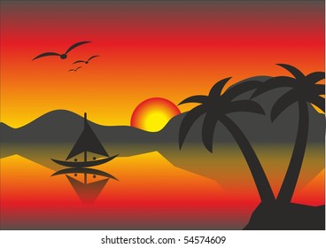 Abstract sunset