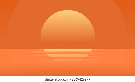 Abstract Sunset Background with Reflection Light on Ocean Beach