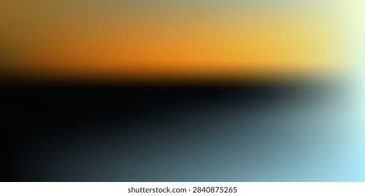 Abstract Sunset Blur Gradient Background with Orange, Yellow, Dark Blue and Light Cyan Hues