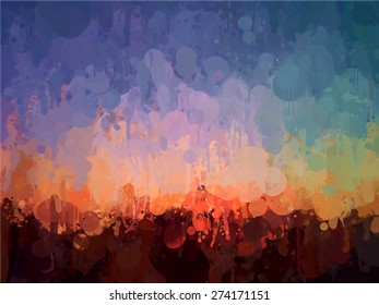 Abstract sunset brush strokes background. Vector version