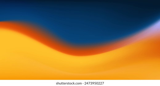 Abstract Sunset to Evening Sky background template. Waves of sunset colors. Vector Illustration.