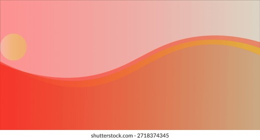 Paisagem Do Pôr Do Sol Abstrata Com Ondas De Gradiente Suaves E Cores Quentes