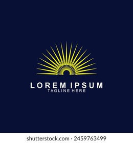 Logotipo Abstractas Sunset. Icono de Sol. Ilustración vectorial de sol. Elementos de Plantilla de diseño de logotipo de Vector plano para logotipos de Naturaleza y Festiva.