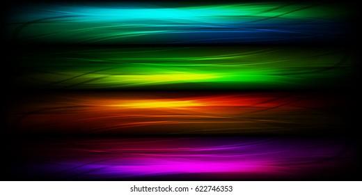 Abstract sunset on nature. A set of banners from the sky will order the sea and forest.
