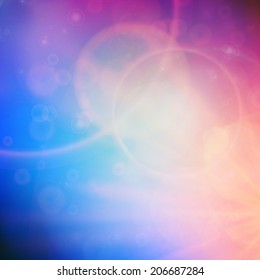 Abstract Sunset on sky with lenses flare. EPS10