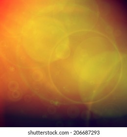 Abstract Sunset on sky with lenses flare. EPS10