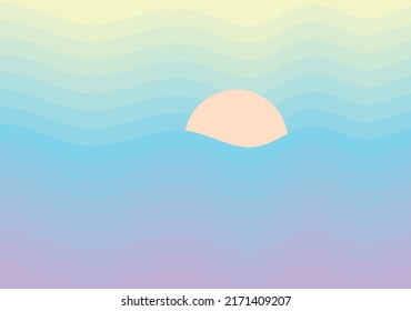 fondo abstracto del paisaje del mar al atardecer