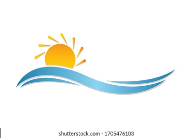 ilustración vectorial de onda de atardecer abstracto