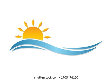 ilustración vectorial de onda de atardecer abstracto