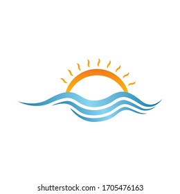 abstract sunset wave vector illustration