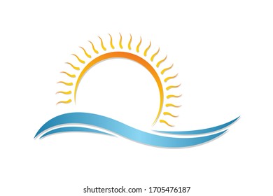 abstract sunset wave vector illustration