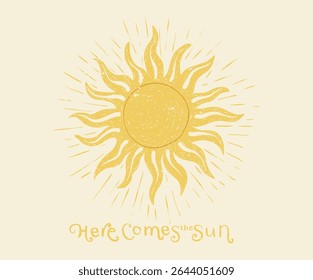 Abstract sunshine artwork. Summer good vibes vector graphic design for apparel, posters, background and others.