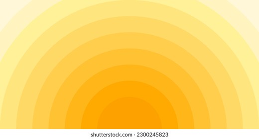 Abstract sunshine geometric background.Yellow to white gradient of curved stripes. Summer banner. Great for cover, social media, wallpapers, web, brochure