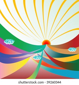 abstract sunshine, vector art illustration; more drawings in my gallery