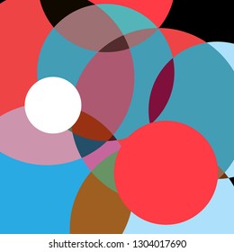 Abstract super colorful background with circles superimposed on each other. Design for web site or poster.